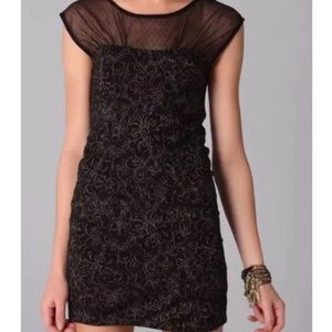 SALE Free People Black & Gold Mini Dress -…